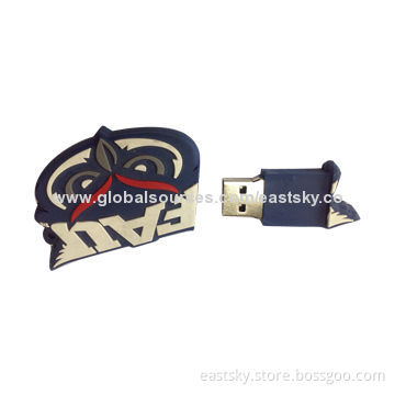 Customized Hawk-shaped Thumb Drive, Made of Soft PVC Material, OEM Orders are WelcomeNew